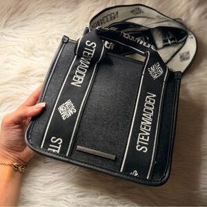 Steve Madden Black and White Messenger Bag